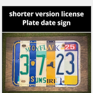 Smaller version 10 Year Anniversary Gift for Husband, 10 Year Gift of Tin, Wedding Date License Plate Sign for Wife, Anniversary Present