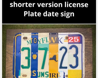 Smaller version 10 Year Anniversary Gift for Husband, 10 Year Gift of Tin, Wedding Date License Plate Sign for Wife, Anniversary Present