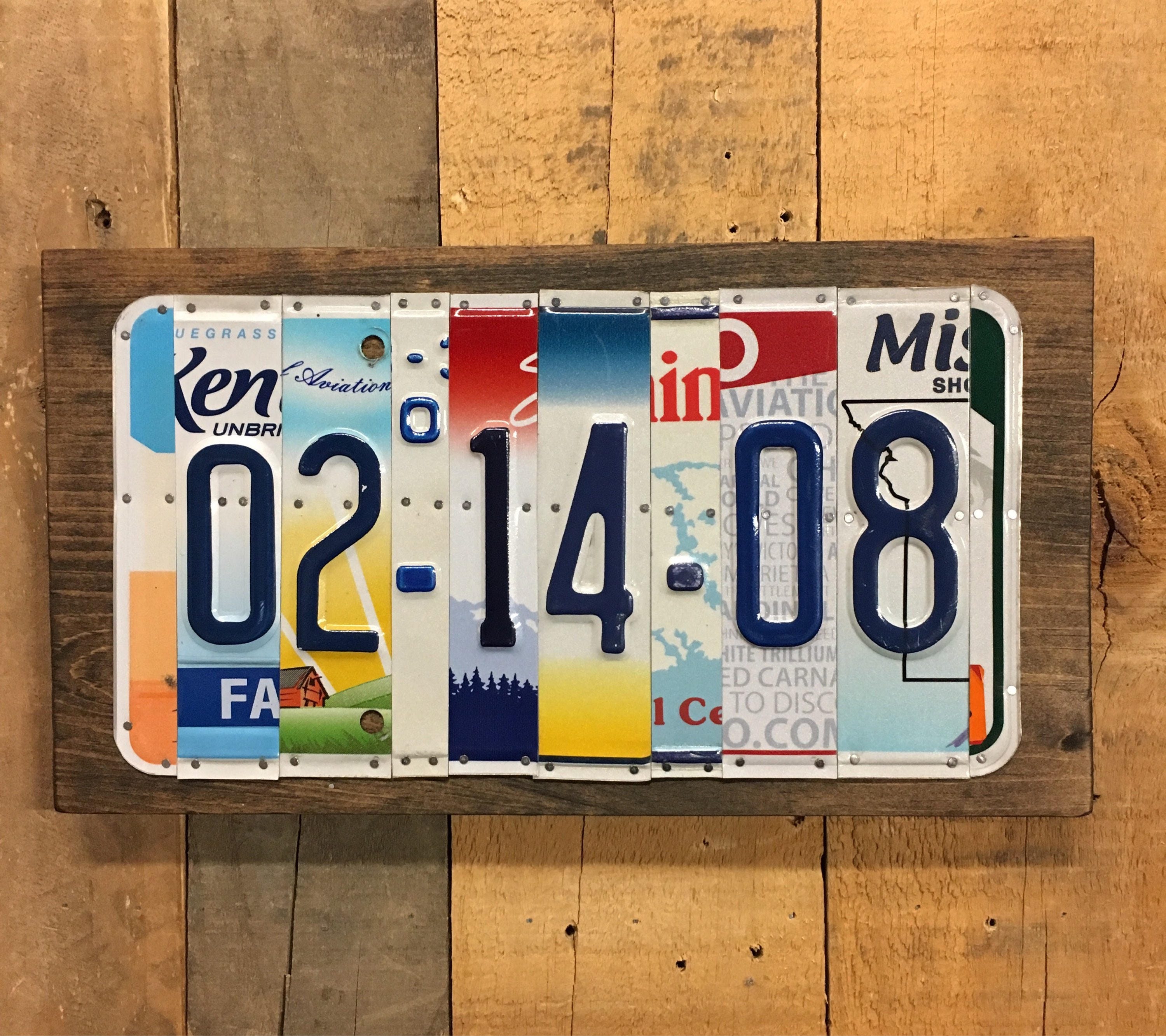 anniversary gift license plate