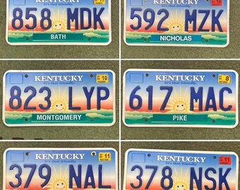Vintage smiling sun Kentucky License Plates, your choice
