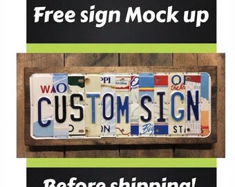 Custom License Plate Sign, Custom Gift, Retro Home Decor, Last Name Sign, Personalized gift