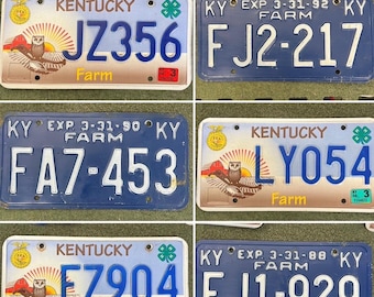 Vintage  Kentucky Farm License Plates, your choice
