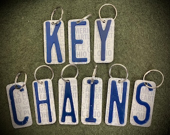 High quality Letter Key Chain, License Plate Keychain Letter, Stocking Stuffer, gift for girlfriend