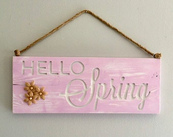 Spring wood sign