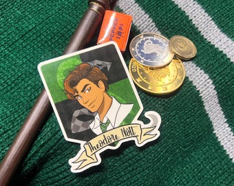 Pegatina del escudo de Slytherin de Theo Nott