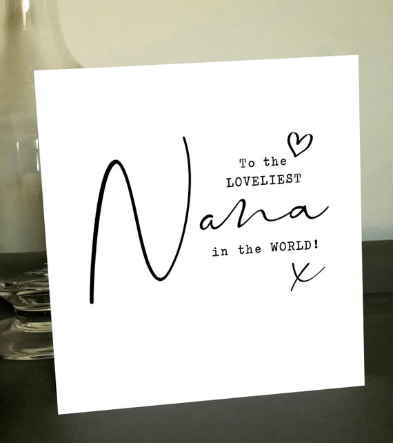 nana birthday card blank card etsy