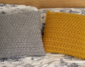 Handmade chunky knit crocheted cushion cover