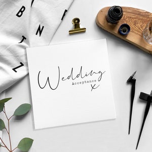 Hochzeitsakzeptanz- / Bedauernskarte