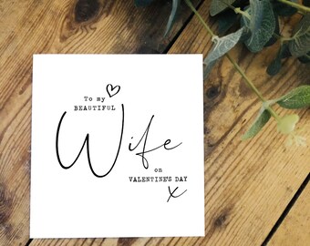 ESPOSA Tarjeta del Día de San Valentín / Tarjeta en blanco