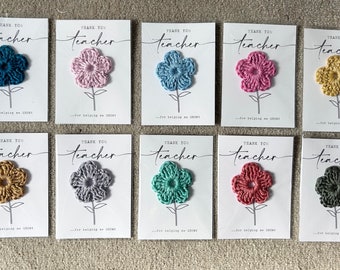Crochet Flower Teacher Gift - Handmade Cotton Thank You Present
