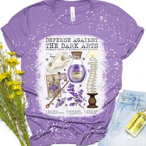 Dark Arts Wizarding Class Chart| Bleached Tee in Heather Team Purple Super Soft Graphic T Shirt | HP
