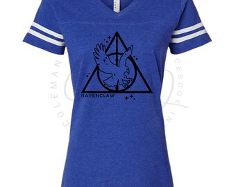 Master of Death Magical Objects | Blue Wizarding House and Magic School Team Graphic Tee | Available in Ladies V Neck or Unisex Crew