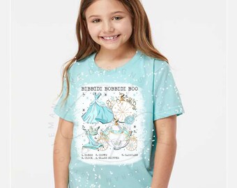 YOUTH Bibbidi Bobbidy Boo | Glass Slipper Princess | Fairy Godmother Super Soft Graphic T-Shirt | Bleached or Regular Style | Made To Order