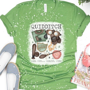 Green House Team Jersey Shirt | HP Magic Wizard Witch Fandom | Bleached Super Soft Graphic T Shirt