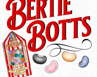 Bertie's Magic Beans | Wizard Witch Magic School | Ready to Press Sublimation Transfer | TV Movies HP T-Shirt Making Supplies