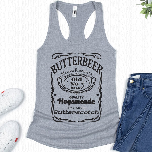 Butterscotch Magical Beverage Logo | Next Level Racerback Tank Top | Heather Gray, Mint, or White