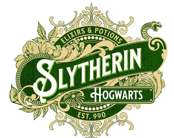 Elixirs and Potions | Green House Wizarding and Magic School Team Mascot | SUBLIMATION PRINT