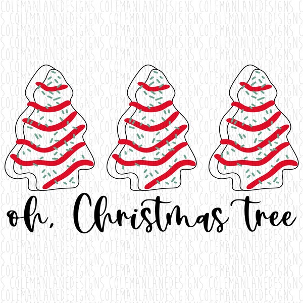 O Christmas Tree Cakes | Ready to Press Sublimation Transfer | T-Shirt Making Supplies