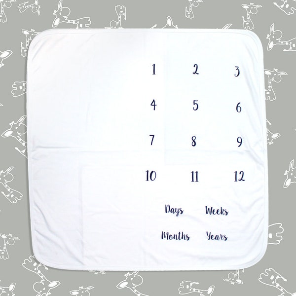The Laughing GIraffe Brand 65% Polyester Cotton Blend Blank Baby Monthly Milestone Blanket Sublimation Print Supplies Overstock Sale