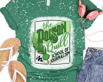 The Poison Quill School of Journalism | HP Magic Wizard Witch | Bleached Tee Super Soft Graphic T Shirt