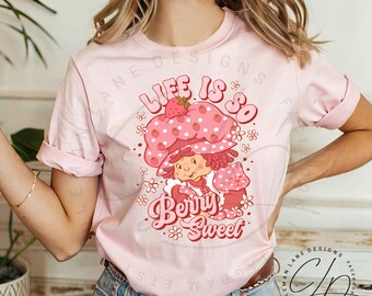 Life Is So Berry Sweet | Retro Throwback 80's Kid | Distressed Summer Graphic Tee | Strawberry Picking Gift Ideas | Matching Family Shirts