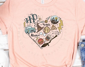 YOUTH My Heart Belongs to Harry | Magical Wizard Witch Super Soft Bleached Graphic T Shirt Collection | Great for theme park days!