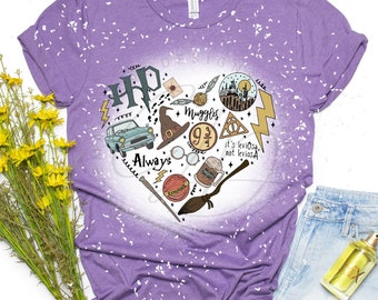 My Heart Belongs to Harry | Magical Wizard Witch Super Soft Bleached Graphic T Shirt Collection | Great for theme park days!