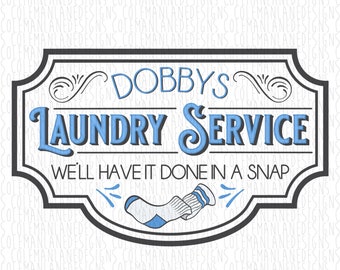 Dobby's Laundry Service | Wizard Witch Magic School | Ready to Press Sublimation Transfer | TV Movies HP T-Shirt Making Supplies