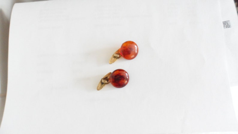 1040/'s 1950 Vintage Amber Celluloid Button CufflinksCufflinksMid-Century Amber Celluloid CufflinksAmber Button Shirt Sleeve Cufflinks