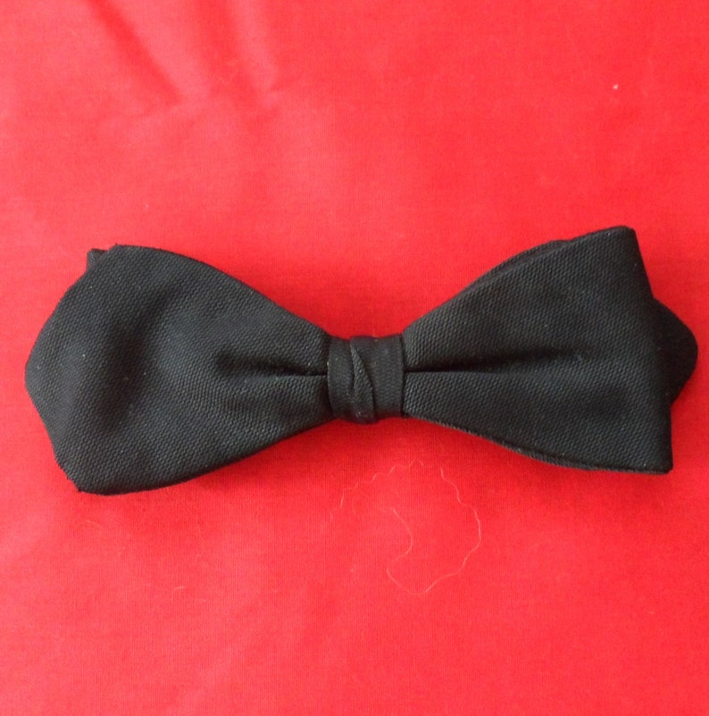1960s BLACK TUXEDO BOW Tie/ Black Clip on Bow Tie/ Black Etsy