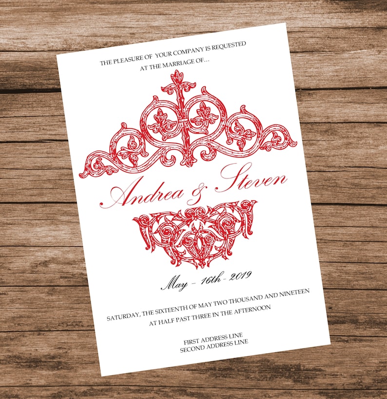 DOWNLOAD INSTANTLY DIY Red Baby Shower Invitation Red Vintage Wedding Invitation Template Editable Text /& Colors Shower Invite