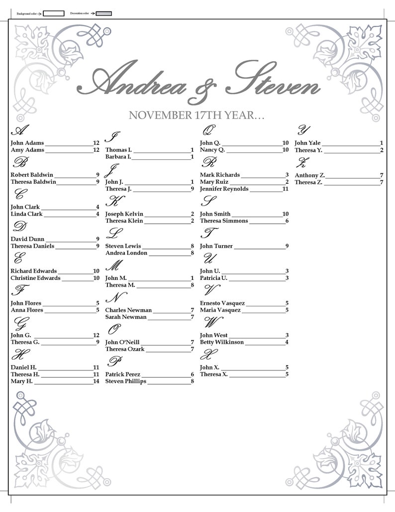 Four Column Chart Template