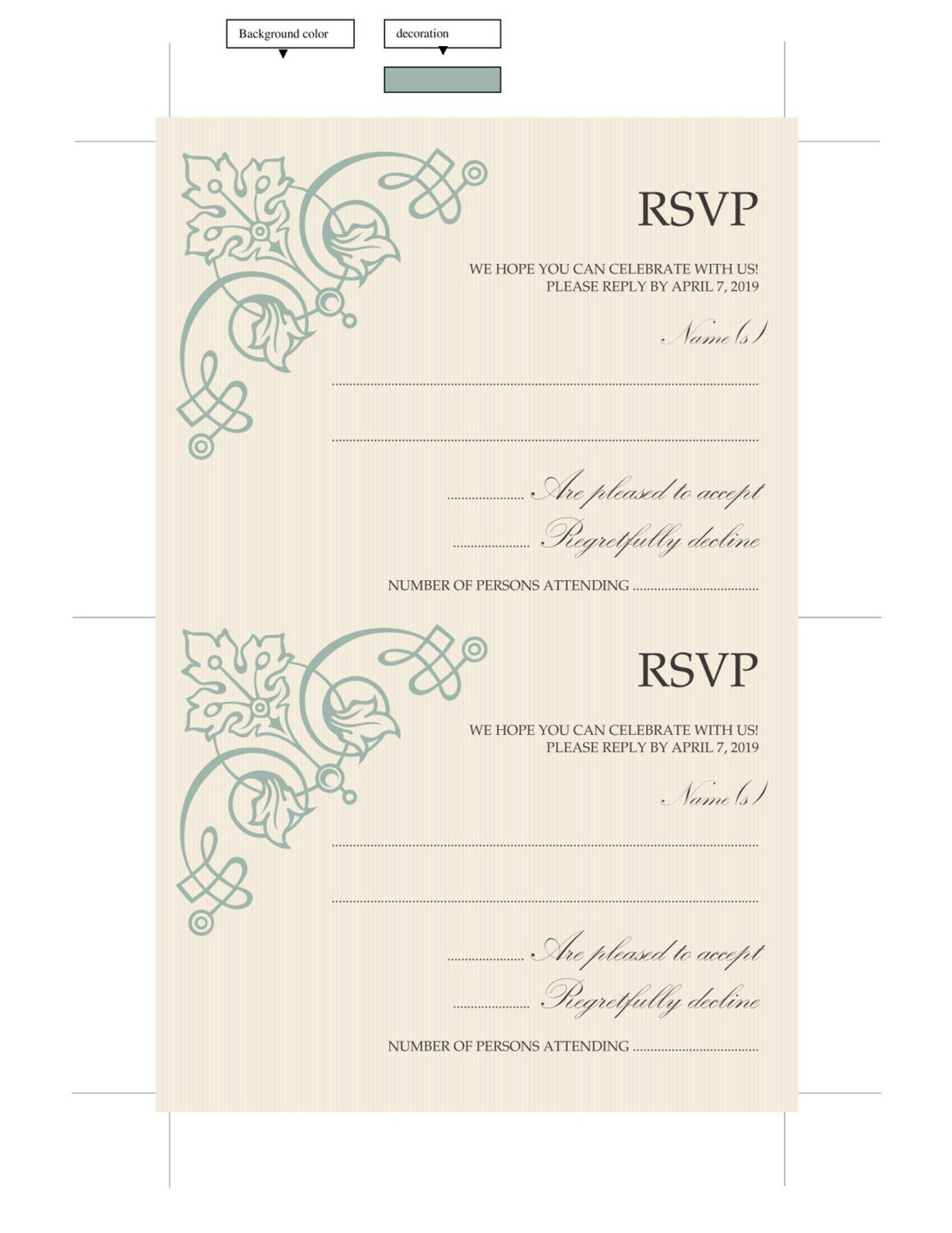 RSVP template Printable RSVP diy RSVP template R.S.V.P. | Etsy