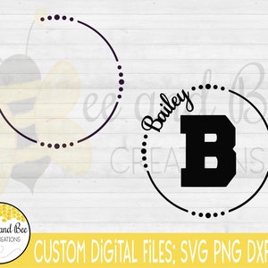 Digitaler Download: Personalisierte Offene Kreis Monogramm Rahmen svg, png, dxf und eps Dateien