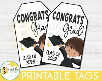 Congrats Grad 2023 Gift tag - png, pdf and jpg files - Congratulations, Graduation, Kindergarten, Prek, Class of, Favor Tags, Graduation