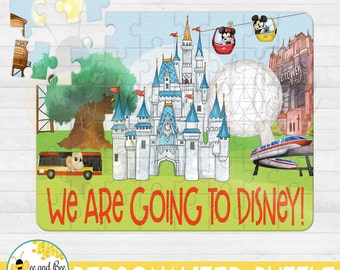 Vacation Puzzle - Custom Puzzle - Personalized Puzzle - Theme Park, Disney Vacation, Family Vacation, Countdown, Surprise, Announcement