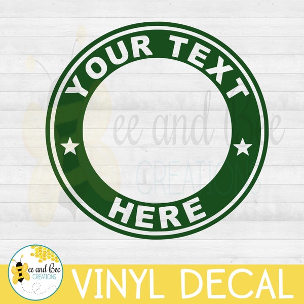 Personalized Starbucks ring decal - vinyl sticker only