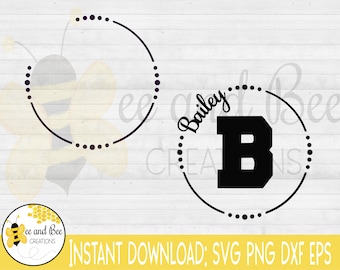 Instant Digital Download: Open Circle Monogram Frame files -- svg, png, dXf, and eps files
