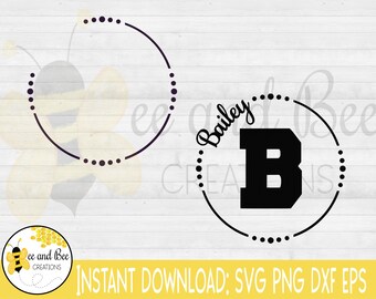 Instant Digital Download: Open Circle Monogram Frame files -- svg, png, dXf, and eps files