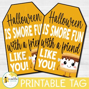 Halloween Smore Gift tag -PNG file - Halloween, Favors, Printable, Gifts