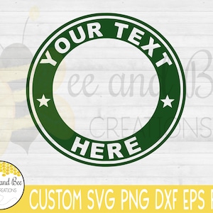 File di etichette personalizzate per tazze di caffè Starbucks - svg, png, dxf. e file eps