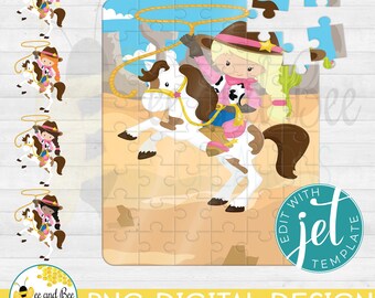 Western Puzzle - Custom Puzzle PNG File - Personalized Puzzle - Birthday Gifts, Cowboy, Cowgirl, Wild West, Horse, Personalized Gifts