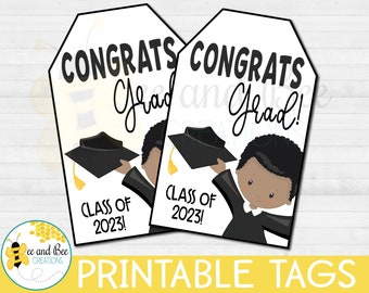 Congrats Grad 2023 Gift tag - png, pdf and jpg files - Congratulations, Graduation, Kindergarten, Prek, Class of, Favor Tags, Graduation