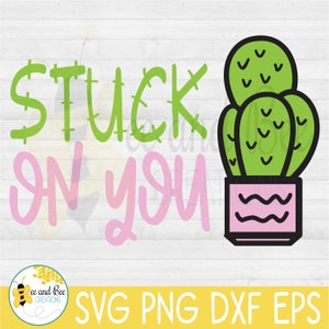 Stuck on You--svg-, png-, dxf- en EPS-bestanden / planten, cactus, bloempotten