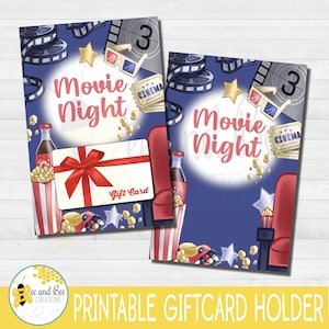 Geschenkkartenhalter für Filmabend, Geburtstag, Weihnachten, Jubiläum, Dankeschön-Karte. Sofortiger digitaler Download