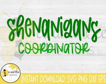 Shenanigans Coordonnateur svg, png, eps, et dxf fichiers - St. Patrick’s day, Dessins d’enseignants