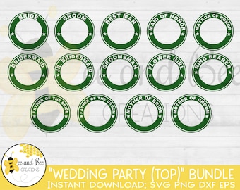 Starbucks Wedding Party Ring SVG Bundle (Digital Download)