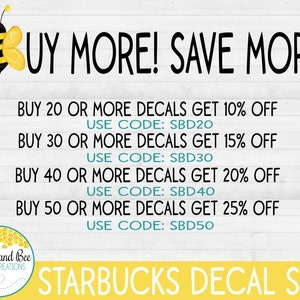 Personalized Starbucks ring decal vinyl sticker only image 2