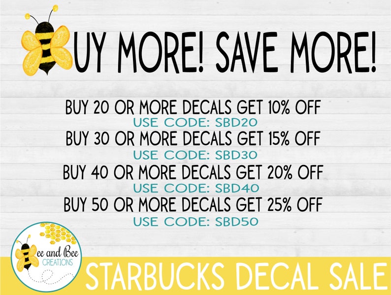 Personalized Starbucks ring decal vinyl sticker only image 2