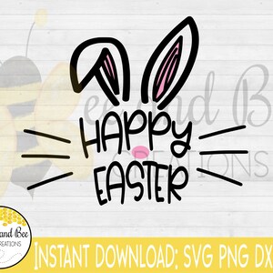 TÉLÉCHARGEMENT INSTANTANÉ: Joyeuses Pâques svg, png, eps et dxf fichiers